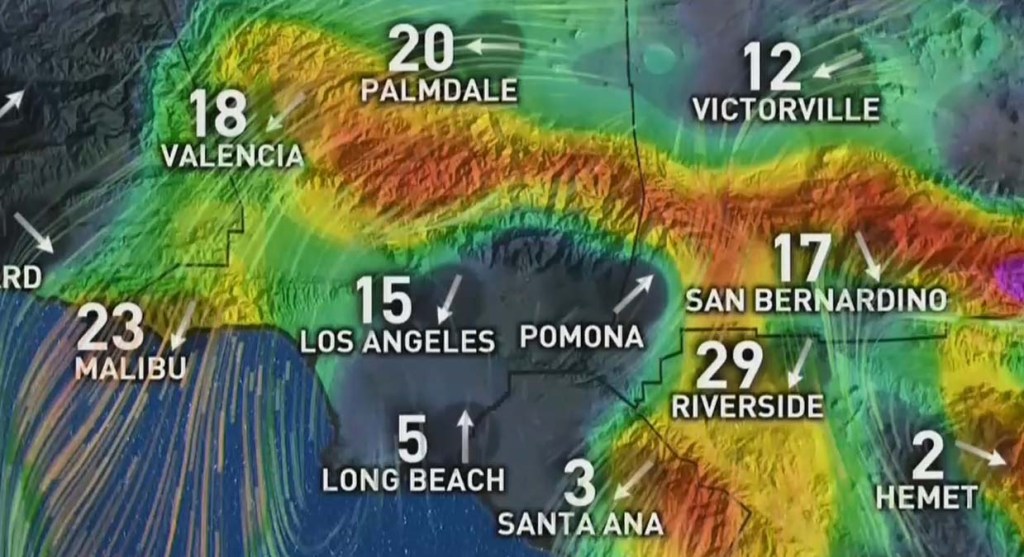 Here’s When and Where to Expect Tuesday’s Most Powerful Winds in SoCal