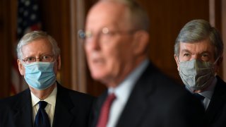 Senate leadership discuss the HEALS Act in Congress