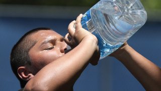 Person drinks water