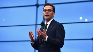 NEW YORK, NY - APRIL 19: CEO of 21st Century Fox James Murdoch speaks at National Geographic's Further Front Event at Jazz at Lincoln Center on April 19, 2017 in New York City.
