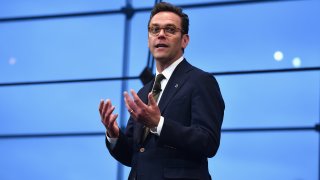 NEW YORK, NY - APRIL 19: CEO of 21st Century Fox James Murdoch speaks at National Geographic's Further Front Event at Jazz at Lincoln Center on April 19, 2017 in New York City.