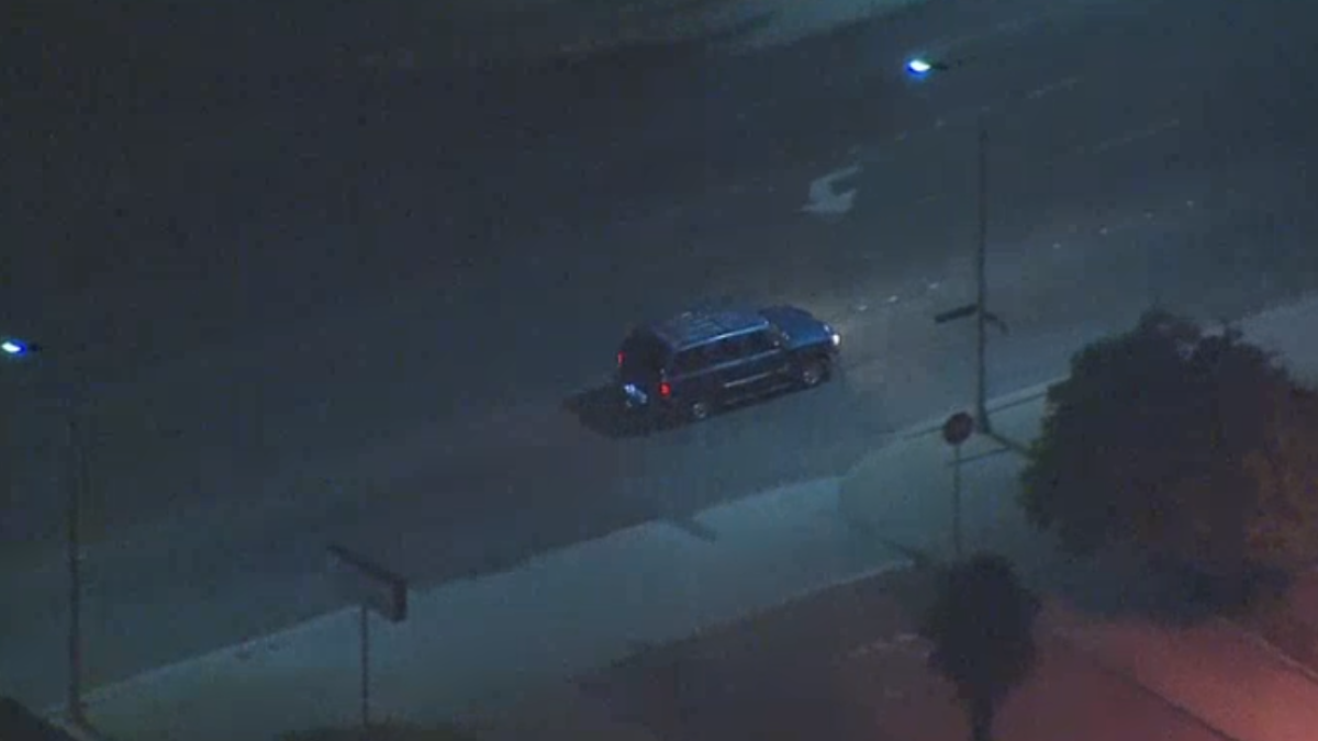 Pursuit Driver Hospitalized After Driving Car Off Of Parking Structure