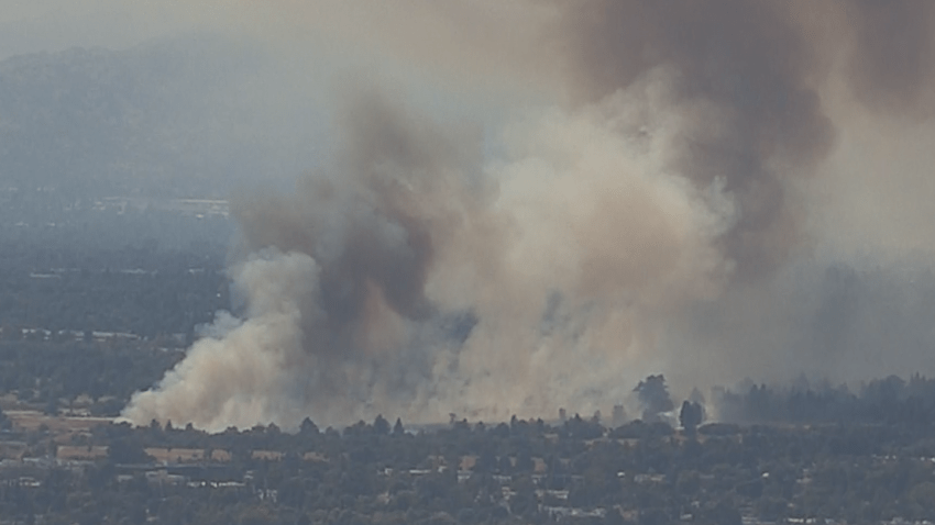 A brush fire erupted in the Sepulveda Basin on Saturday, June 18, 2020.