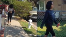 The Santa Ana Police Department released these images of a woman they say is 25-year-old Jasmine Mendoza who is accused of attempted kidnapping.