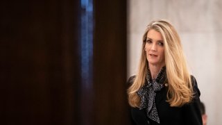 Sen. Kelly Loeffler (R-GA) attends a Senate GOP lunch meeting in the Russell Senate Office Building on Capitol Hill March 20, 2020 in Washington, DC.