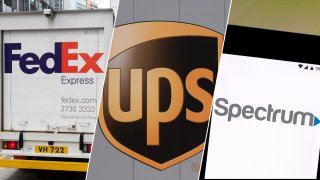 The logos for Fedex, UPS, and Spectrum