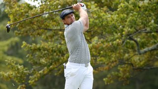 Bryson DeChambeau of the United States plays his shot from the second tee during the final round of the 120th U.S. Open Championship on Sept. 19, 2020 at Winged Foot Golf Club in Mamaroneck, New York.