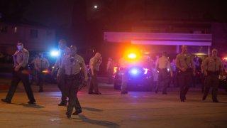 File Image: A large number of Sheriffs deputies converged on the area surrounding St. Francis Medical Center where two L.A. County sheriffs deputies are being treated for after being shot and gravely injured in attack, after St. Francis Medical Centers security reported what they thought to be protesters on the property on Saturday, Sept. 12, 2020 in Lynwood, CA
