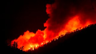 The Bobcat Fire burns in Angeles National Forest.