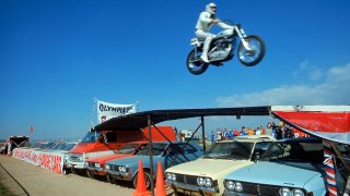 American daredevil motorcyclist Evel Knievel