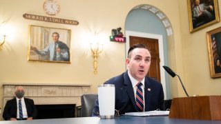 In this July 28, 2020, file photo, Adam D. DeMarco, Major District of Columbia National Guard, testifies during the House Natural Resources Committee hearing on Unanswered Questions About the US Park Police's June 1 Attack on Peaceful Protesters at Lafayette Square.