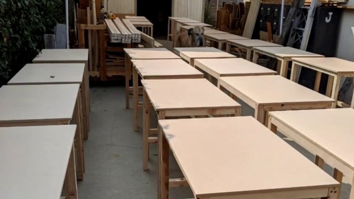 Carpenter Builds Free Desks for Distance Learning NBC Los Angeles
