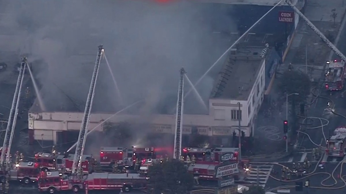 Fire Destroys Roof of Dry Cleaning Business in Harvard Park NBC Los