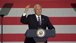 Vice President Mike Pence speaks at a rally in New Hampshire