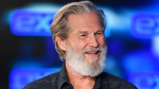 In this Dec. 13, 2019, file photo, Jeff Bridges visits "Extra" at Burbank Studios in Burbank, California.