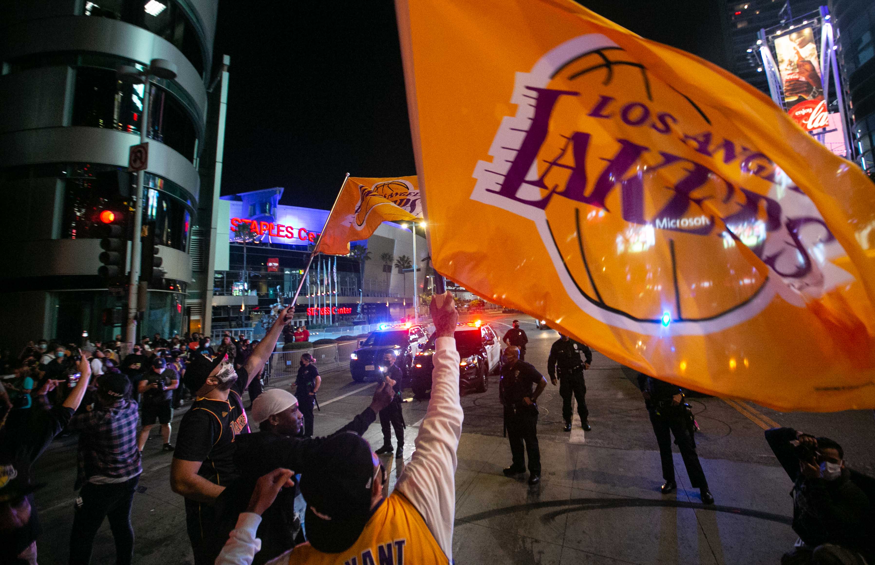 Photos: Lakers Fans Celebrate Outside Staples Center - NBC ...