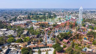 An aerial view of Knott's Berry Farm.