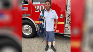 Fernando Garcia, who helped a man after he accidentally cut himself with a chainsaw in Norwalk.