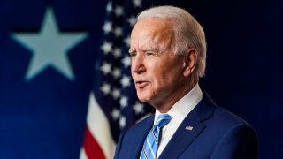 In this Nov. 4 2020, file photo, Joe Biden speaks one day after Americans voted in the U.S. presidential election in Wilmington, Delaware.