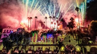 Fireworks light up the sky in Riverside.