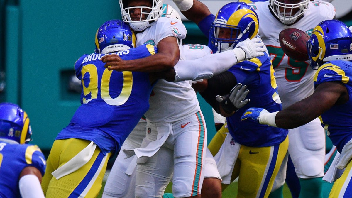 Andrew Van Ginkel of the Miami Dolphins after a game against the News  Photo - Getty Images