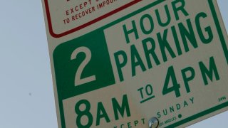 A parking sign along Pico Boulevard.