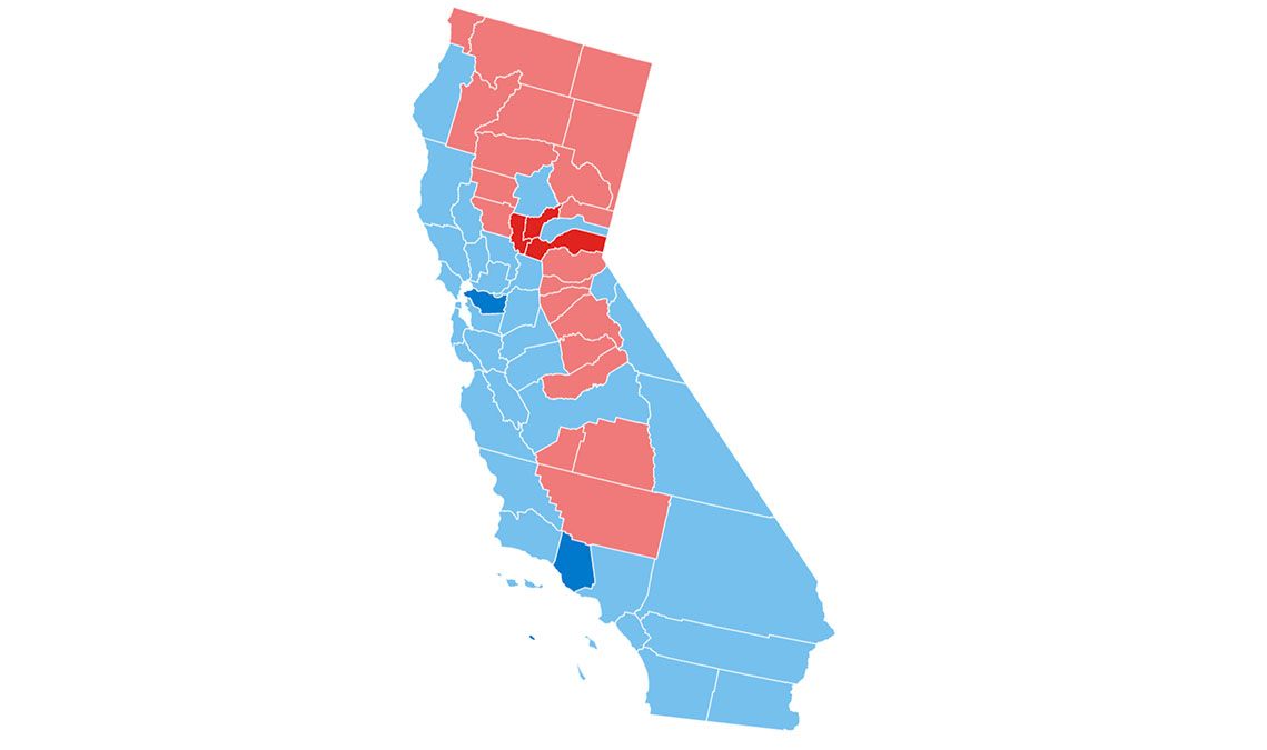 Map See How California S 58 Counties Voted In The Presidential Election Nbc Los Angeles