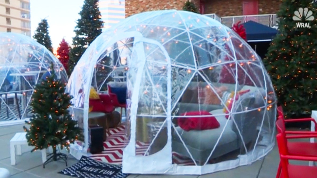 Social Distancing With Holiday Spirit. Meet the COVID Igloo NBC Los