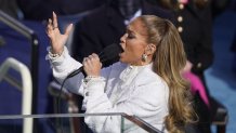 Jennifer Lopez performs during the 59th presidential inauguration in Washington, D.C. on Wednesday, Jan. 20, 2021.