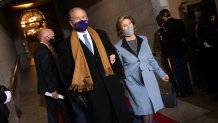 Former President George W. Bush and Laura Bush arrive at the inauguration of Joe Biden on the West Front of the Capitol on January 20, 2021 in Washington, D.C.