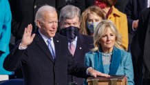 Joe Biden is sworn in as the 45th President of the United States during his inauguration on the West Front of the U.S. Capitol, Jan. 20, 2021, in Washington, D.C. (Alex Wong/Getty Images)