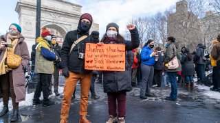 More than 200 people gathered on Washington Square Park to rally in support of the Asian community, against hate crime and white nationalism.