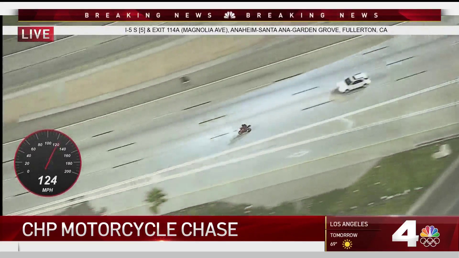 Motorcycle Chase Tops Speeds Of 140 Mph – NBC Los Angeles