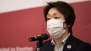 TOKYO, JAPAN - FEBRUARY 24: Tokyo 2020 Organising Committee President Seiko Hashimoto speaks to media after video conference with IOC executive board on February 24, 2021 in Tokyo, Japan. Mrs Hashimoto, a former Olympics Minister and seven time Olympian, was recently appointed the Tokyo 2020 president after her predecessor Yoshiro Mori quit following a backlash over sexist comments he made at an earlier meeting.