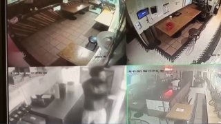 Video showa a robbery at Roscoe's in Pasadena.
