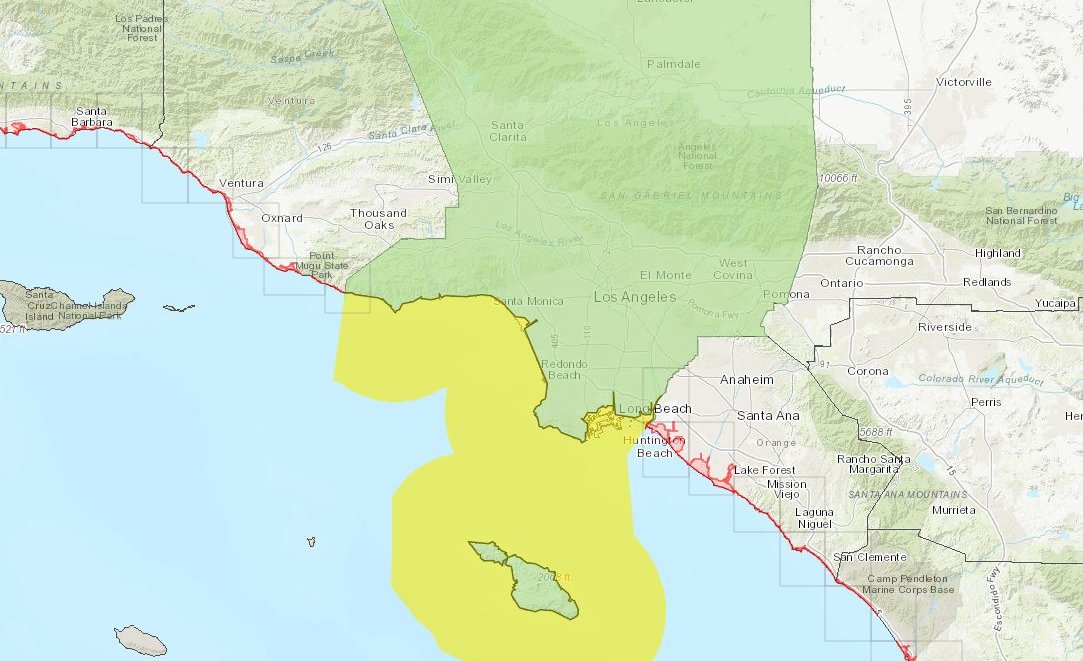 Updated california tsunami map Updated california tsunami map