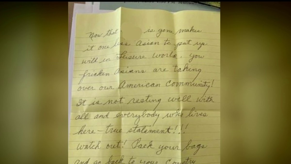 Seal Beach Police Investigate Racist Threatening Letter Sent to Asian