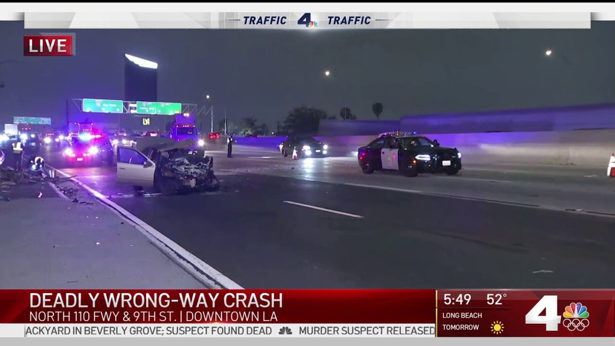Two Killed in Wrong-Way Crash on 110 Freeway in Downtown LA – NBC Los ...