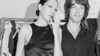 Elsa Peretti, left, poses with designer Halston