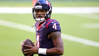 In this Jan. 3, 2021, file photo, Deshaun Watson #4 of the Houston Texans in action against the Tennessee Titans during a game at NRG Stadium in Houston, Texas.