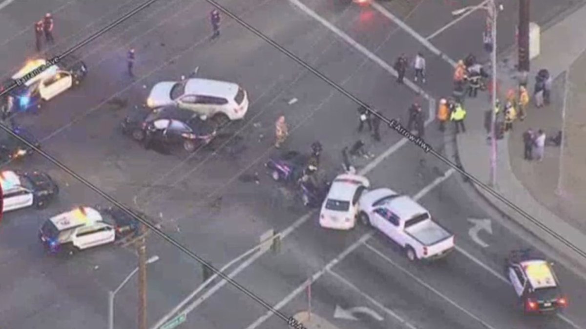 Police Chase Ends in Crash in Glendora NBC Los Angeles