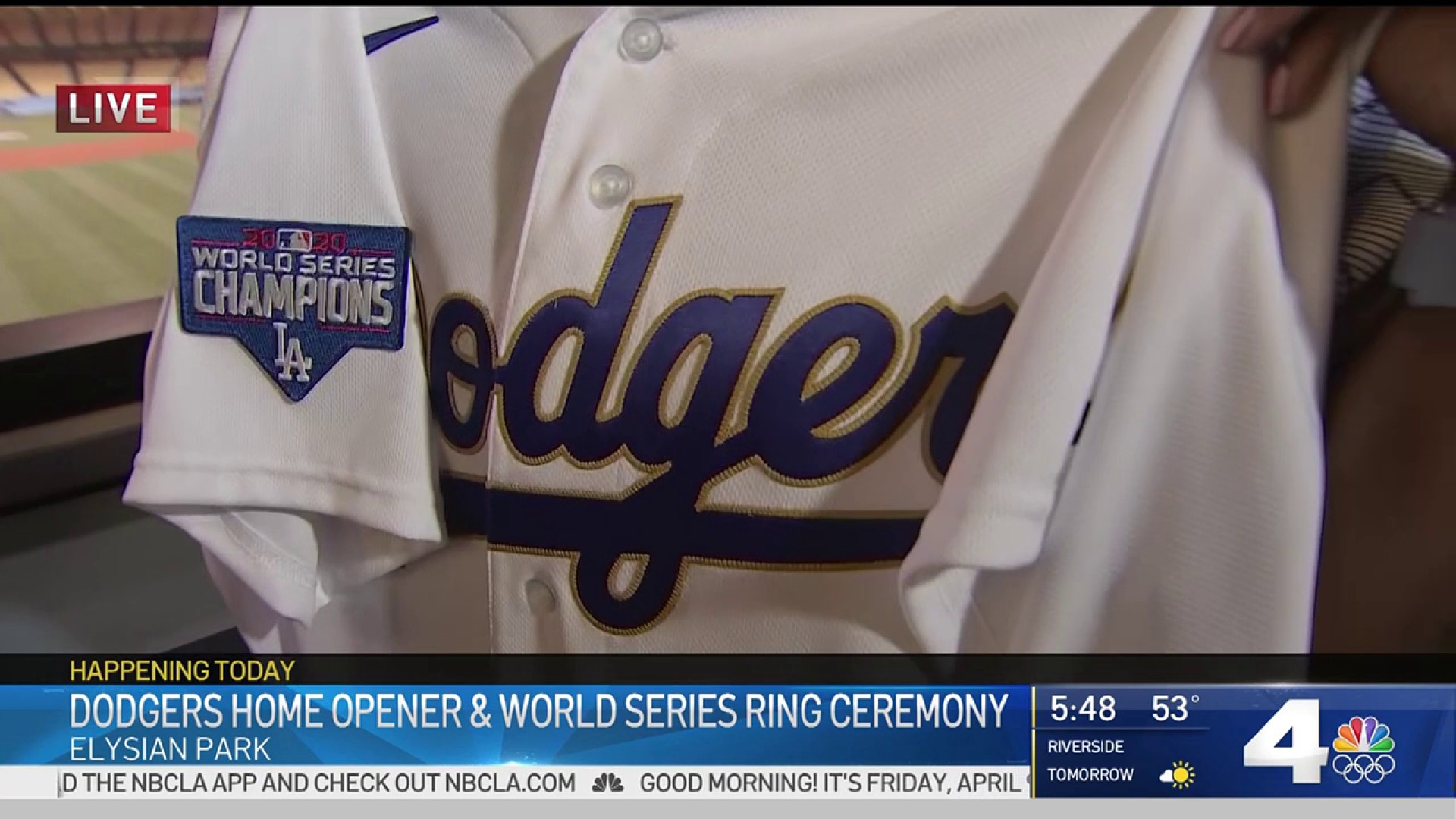 You can take home an opening weekend game-used gold jersey - True Blue LA
