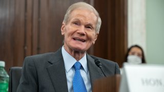 WASHINGTON, DC - APRIL 21: Former US Senator Bill Nelson, nominee to be administrator of NASA, speaks during a Senate Committee on Commerce, Science, and Transportation confirmation hearing on Capitol Hill on April 21, 2021 in Washington, DC. Nelson was a senator representing Florida from 2001-2019.