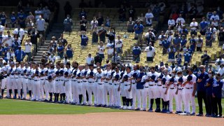 Los Angeles Dodgers defeat the Washington Nationals 1-0  on Opening Day.
