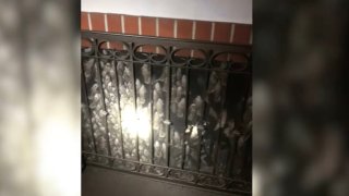 Birds were trapped in a fireplace Sunday April 25, 2021 at a Montecito home.