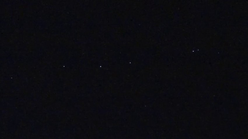 Starlink satellites parade across the sky over Apple Valley May 6, 2021.