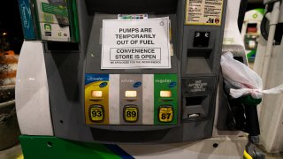 A gas pump at a gas station in Silver Spring, Md.