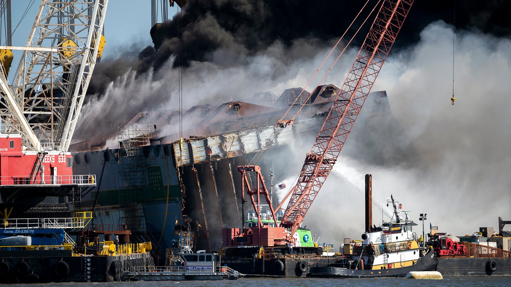 Damage Assessment Begins on Overturned Cargo Ship After Fire – NBC Los ...