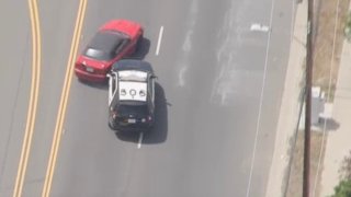 A deputy spins a pursuit car.