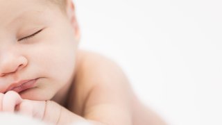 Stock photo of a sleeping infant